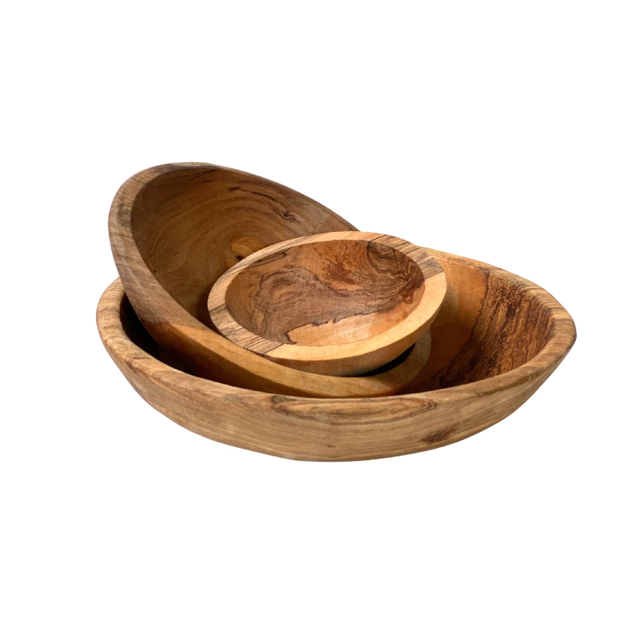 Round olive wood bowl set-Artisan Traders-african,fairtrade,handcrafted,olive wood,wood