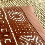 Load image into Gallery viewer, Rust leather mudcloth cushion XL #4-Artisan Traders-african,cushion,decoration,handcrafted,handmade,kenya,natural
