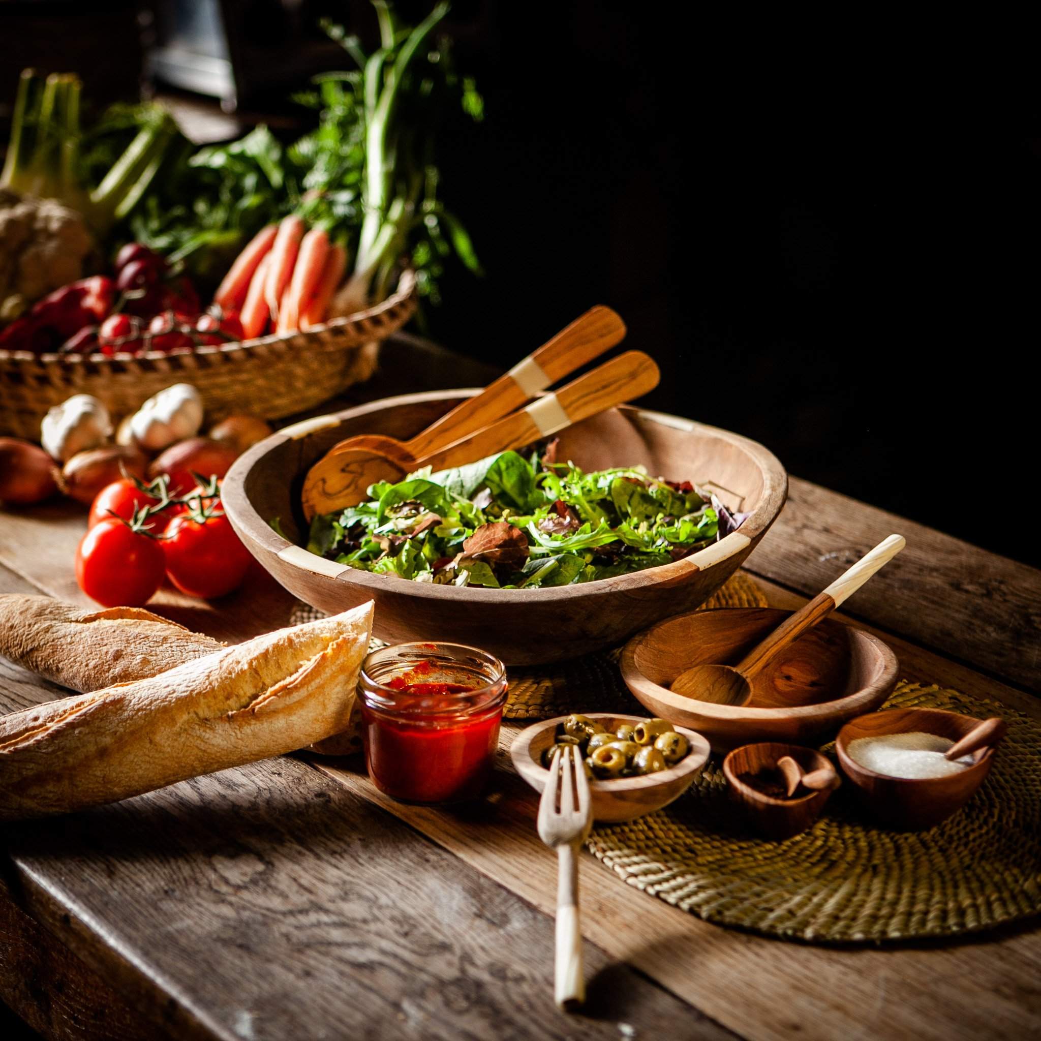 Salad spoon set-Artisan Traders-african,fairtrade,handcarved,handcrafted,handmade,kenya,natural,olive wood,wood