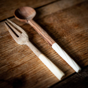 Olive wood scoop/fork-Artisan Traders-african,fairtrade,handcarved,handcrafted,handmade,kenya,natural,olive wood
