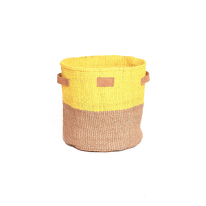 Kiondoo basket Yellow-Artisan Traders-african,african basket,fairtrade,handcrafted,kenya,kiondo,kiondoo,sisal
