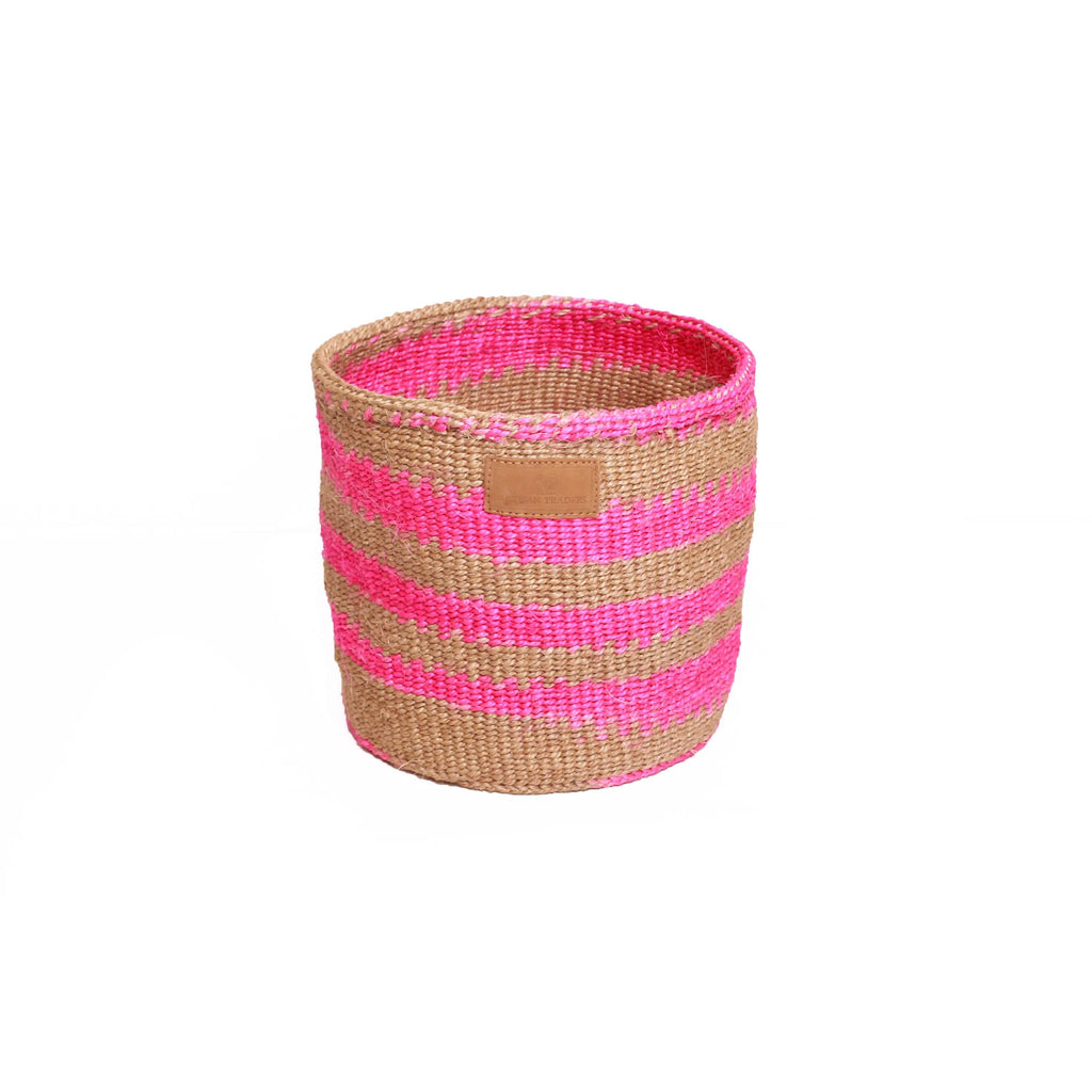 Kiondoo basket Pink TD S-Artisan Traders-african,african basket,basket,fairtrade,handcrafted,handmade,kenya,kiondo,kiondoo,natural,sisal