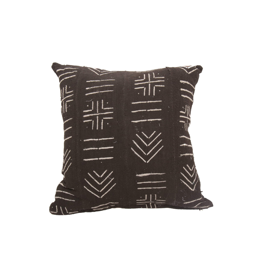 Black & White mudcloth cushion #1-Artisan Traders-cushion,decoration,handcrafted,handmade,mali,mudcloth,natural