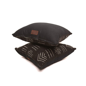 Black & White mudcloth cushion #1-Artisan Traders-cushion,decoration,handcrafted,handmade,mali,mudcloth,natural