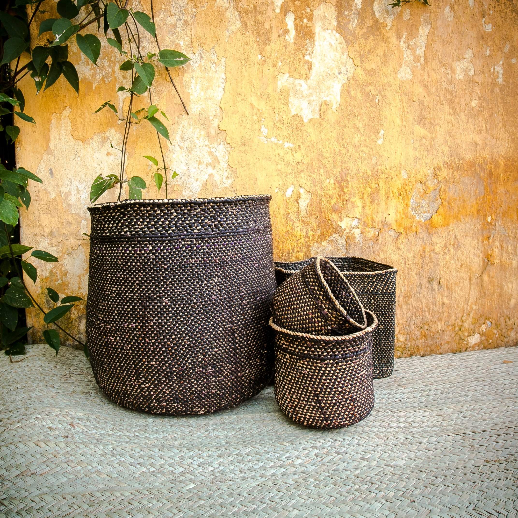 Iringa basket Black-Artisan Traders-african,african basket,basket,fairtrade,handcrafted,iringa,natural