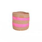 Load image into Gallery viewer, Kiondoo basket Pink Stripes-Artisan Traders-african,african basket,basket,fairtrade,handcrafted,handmade,kenya,kiondo,kiondoo,natural,sisal
