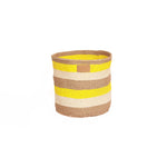 Load image into Gallery viewer, Kiondoo basket Yellow Stripes-Artisan Traders-african,african basket,basket,handcrafted,handmade,kenya,kiondo,kiondoo,natural,sisal
