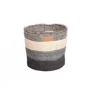 Kiondoo basket Grey Stripes-Artisan Traders-