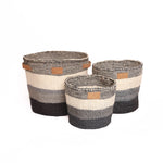 Afbeelding in Gallery-weergave laden, Kiondoo basket Grey Stripes-Artisan Traders-
