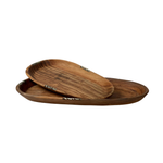 Load image into Gallery viewer, Elliptical olive wood tray set-Artisan Traders-african,fairtrade,handcarved,handcrafted,handmade,kenya,natural,olive wood,wood
