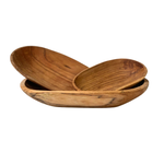 Afbeelding in Gallery-weergave laden, Oval olive wood bowl set-Artisan Traders-african,fairtrade,handcarved,handcrafted,handmade,kenya,olive wood,wood
