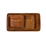 Afbeelding in Gallery-weergave laden, Square olive wood tray set-Artisan Traders-african,fairtrade,handcarved,handcrafted,handmade,natural,olive wood,wood
