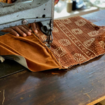 Load image into Gallery viewer, Rust leather mudcloth cushion #6-Artisan Traders-african,cushion,handcrafted,handmade,natural
